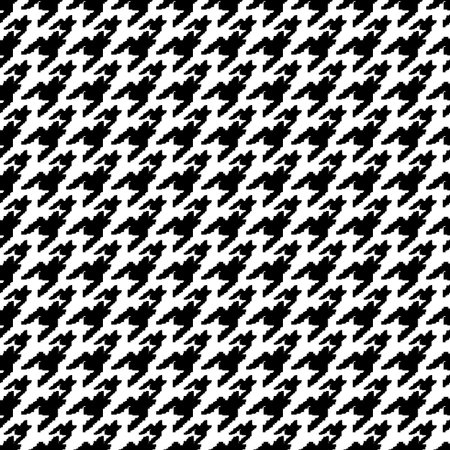 Geometric houndstooth color seamless pattern with pied-de-poule ornament. Monochrome graphic design....
