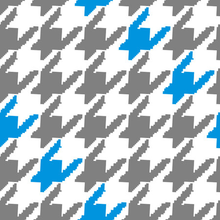 Geometric houndstooth black and white seamless pattern with pied-de-poule ornament. Monochrome...