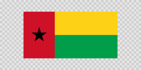 Flag of Guinea-Bissau. National symbol in official colors. Template icon. Abstract vector backgroundのイラスト素材
