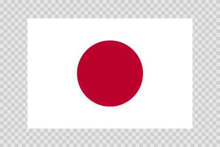 Flag of Japan. Japanese national symbol in official colors. Template icon. Abstract vector backgroundのイラスト素材