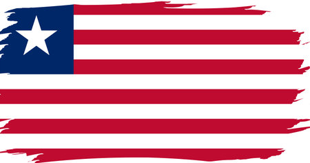Flag of Liberia. Liberian national symbol in official colors. Template icon. Vector backgroundのイラスト素材