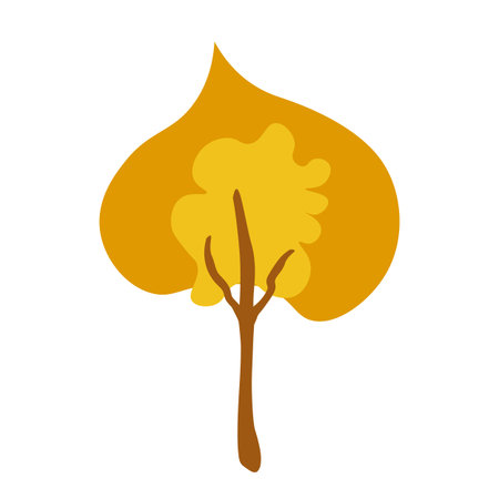 Doodle trees. Isolated color icons on white background. Spring tree for your design. Vector symbol sign. Plants, landscape design. Eco idea conceptのイラスト素材