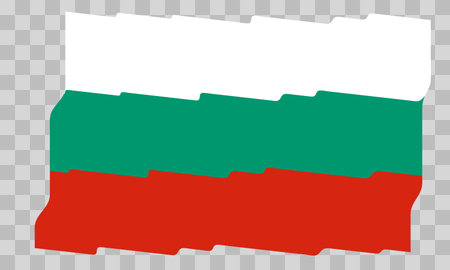 Waving Flag of Bulgaria. Bulgarian national symbol in official colors. Template icon. Abstract vector background. Fluttering effectのイラスト素材