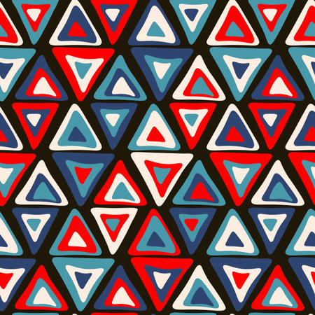 Seamless pattern with triangle decoranive art print. Polygonal rainbow mosaic background. Abstract...