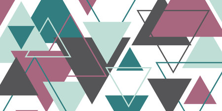 Triangle decoranive art backgrounds. Polygonal rainbow mosaic abstract vector illustration....