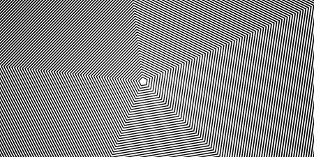 Swirl hypnotic black and white wave pattern. Monochrome abstract background. Vector flat geometric...