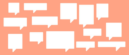 Set of speech bubbles Short Phrases. Cartoon Vector illustration. Isolated on transparent...