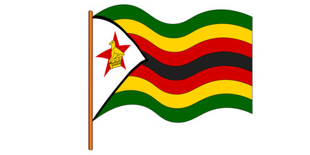 Flag of Zimbabwe. National symbol in official colors. Template icon. Abstract vector backgroundのイラスト素材