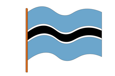 Flag of Botswana. National symbol in official colors. Template icon. Abstract vector backgroundのイラスト素材