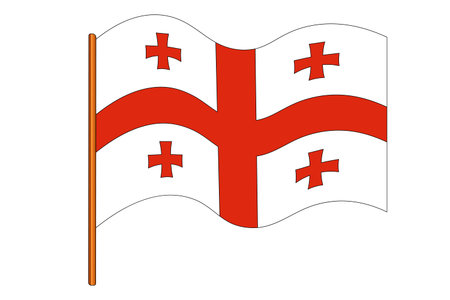 Flag of Georgia. Georgian national symbol in official colors. Template icon. Abstract vector backgroundのイラスト素材