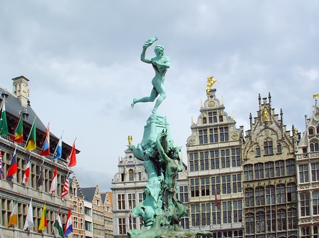 The Grote Markt Antwerp Belgium の写真素材