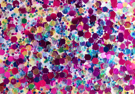 Sparkling and trandy holographic tinsels background. Festive concept. Place for design.
