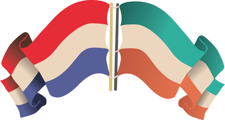 Waving flags, complete with rings and flagpolesのイラスト素材