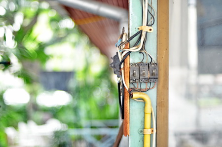 Old electric lineの写真素材