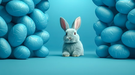 A playful Easter bunny colored paper background is a festive illustration that radiates the joy and exuberance of a colorful Easter celebrationの素材