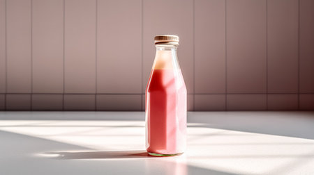 Sip on the goodness of a pink berry smoothie in a bottle. Elevate your well being with this immune boosting, diet friendly delight.の素材