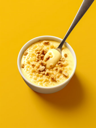 Start your day right with granola and milk, a flavorful breakfast for your weight loss journey. Nourish your body and embrace a healthy morning routine.の素材