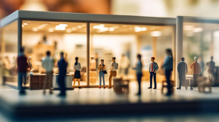 Blurred people walking through a modern office standard illustration capturing the dynamic and busy environment of a contemporary workplace.の素材