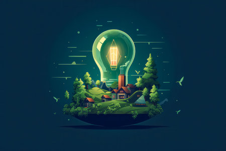 Earth Day illustration International Mother Earth Day, highlighting environmental problems and the importance of environmental protection. Standard visual concept.の素材