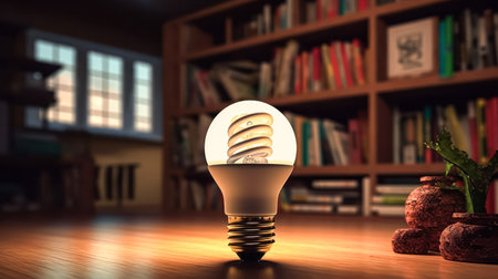 Light bulbs and trees energy saving concepts and investments in eco business, renewable energy production, ESG green business, and environmental investment. Natural green background.の素材