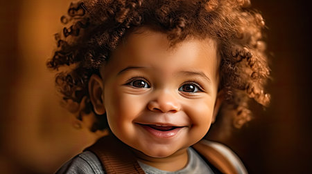 Experience heartwarming joy as a cute baby shares a radiant smile. The pure and innocent expression captures the essence of happiness and charm.の素材