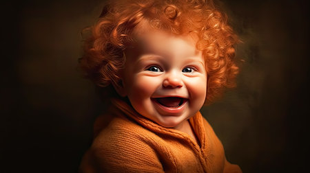 Experience heartwarming joy as a cute baby shares a radiant smile. The pure and innocent expression captures the essence of happiness and charm.の素材