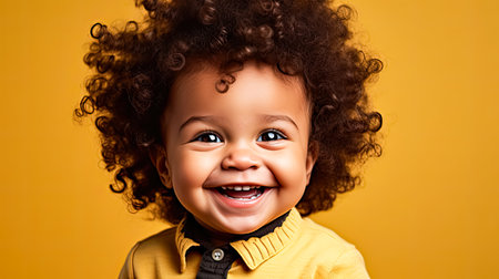 Experience heartwarming joy as a cute baby shares a radiant smile. The pure and innocent expression captures the essence of happiness and charm.の素材