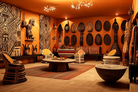 Immerse yourself in the essence of African home design, where earthy tones, natural materials, and tribal accents create a warm and inviting atmosphere.の素材