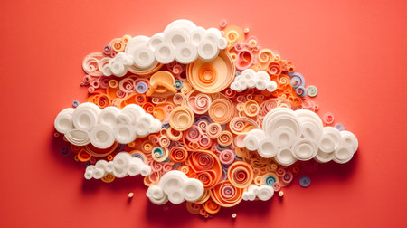 An enchanting childrens illustration created in the intricate and whimsical quilling style, perfect for adding charm to any kid themed project.の素材