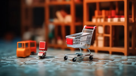 A basket for products with enough space for text in the background. Ideal for retail or food applications.の素材