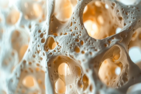 White, hollow object with many holes in it. The holes are scattered all over the object, and it looks like it's made of a material that's been carved or molded. Scene is somewhat eerieの素材