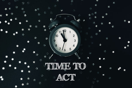 Black and white clock with the time of 10:30.の写真素材