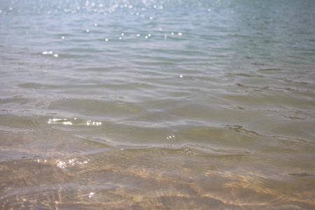 opaque muddy water polluted in a natural body of water lake