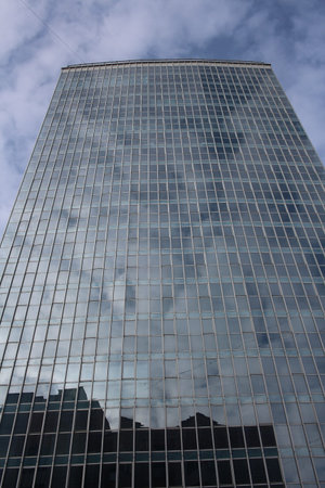 high modern technical building new building with glass facade architectural style modern