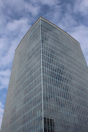 high modern technical building new building with glass facade architectural style modern