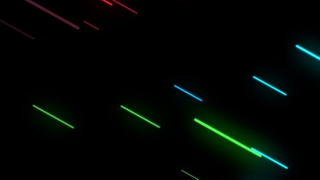 Neon lines on a black background. 3d rendering, 3d illustration.の写真素材