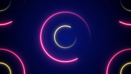 Abstract background with neon lights. Glowing spiral. 3d renderingの写真素材