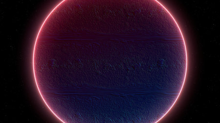 Neon circle frame in the form of a circle. 3D rendering