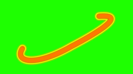 Orange arrow on a green background. 3d rendering, 3d illustration.の写真素材