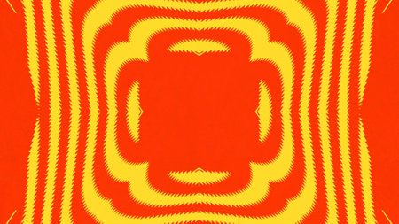 abstract background with yellow and red stripes on a red background.の写真素材