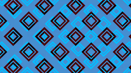 Seamless geometric pattern with rhombuses in blue and black colors
