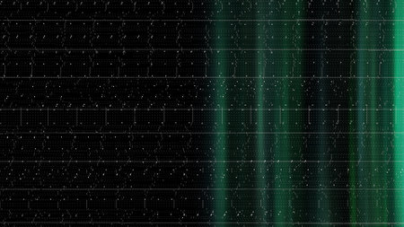 abstract 3d illustration of a binary code on a black backgroundの写真素材