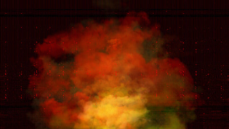 abstract red and orange smoke on black background. 3d rendering