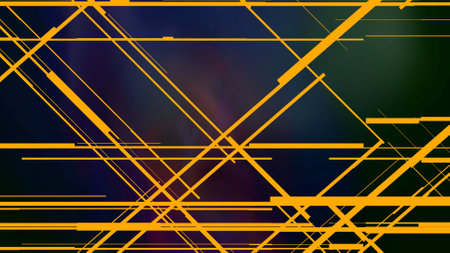 Abstract background with yellow lines on a dark background. Vector illustration.の写真素材