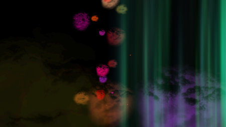 Abstract background with color blots, transitions and bends. Different shades and thickness.