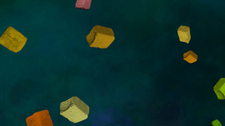 Abstract background with color blots, transitions and bends. Different shades and thickness.
