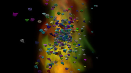Fantasy chaotic colorful fractal pattern. Abstract fractal shapes. 3D rendering illustration...