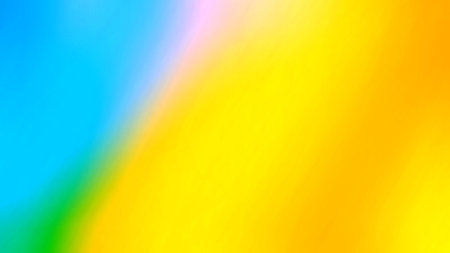 abstract background with yellow, orange and blue diagonal lines and spotsの写真素材