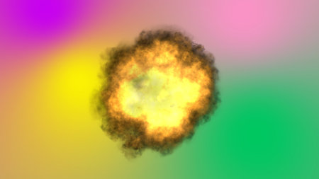 Fantasy cloud or smoke in the sky. 3D illustration of a fantasy cloud or smoke isolated on a rainbow...