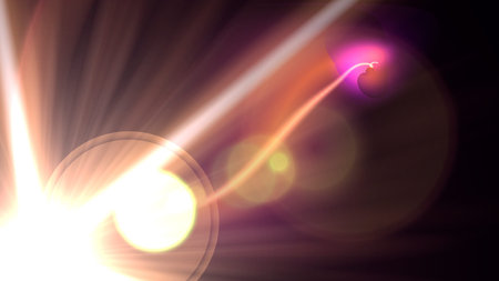 abstract light background with lens flare and bokeh effect.